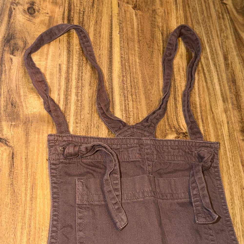 Aerie women’s medium overalls jumper werk & play twill brown crop ankle frayed - Picture 5 of 14